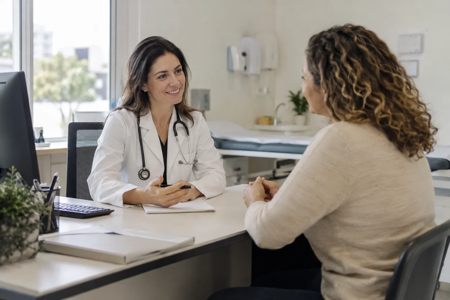 Atendimento médico em um consultório
